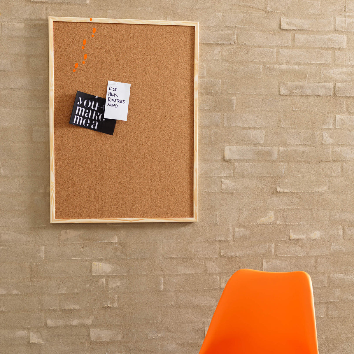 80 x 60 cm. Kork opslagstavle med træramme – image 4