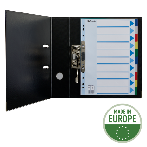 Faneblade PP A4 10-delt farvede faner