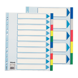 Faneblade PP A4 12-delt farvede faner