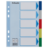 Faneblade PP A5 5-delt farvede faner