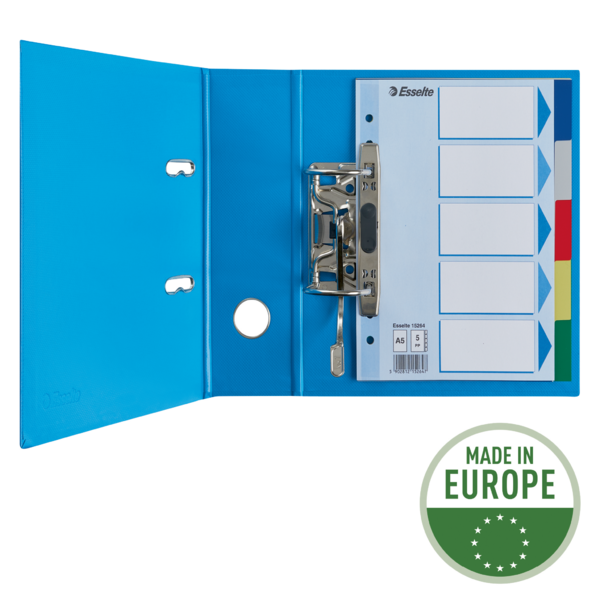 Faneblade PP A5 5-delt farvede faner