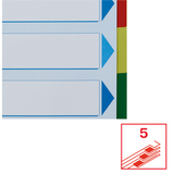 Faneblade PP A4 maxi 5-delt farvede faner