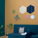 Sort Marmor Magnetisk glastavle | Hexagonal 42 cm. Sort Marmor Magnetisk glastavle  | Officely