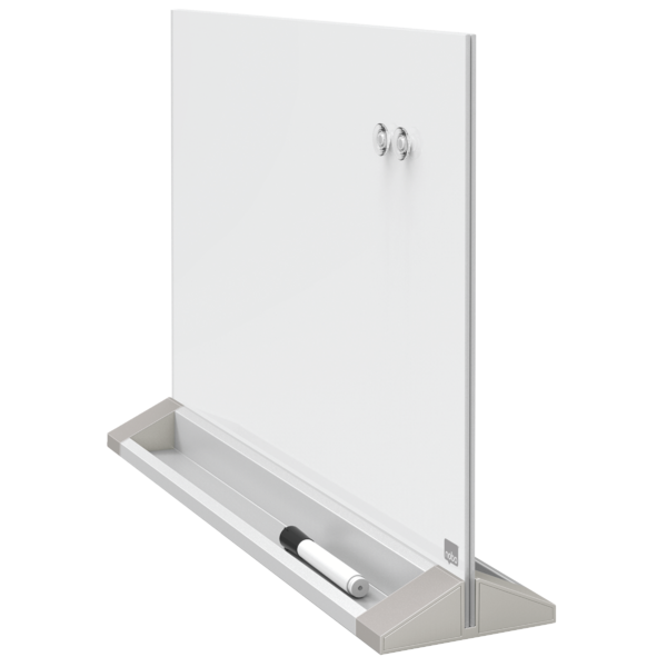 Skrivebordstavle glas 58x44cm hvid