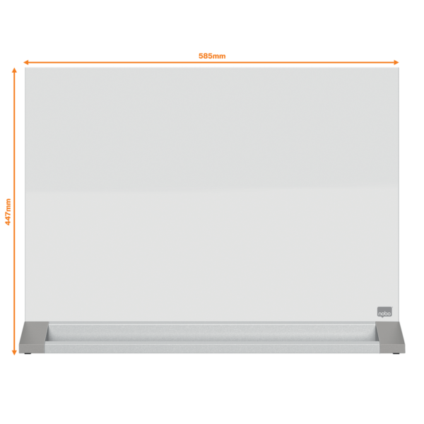 Skrivebordstavle glas 58x44cm hvid