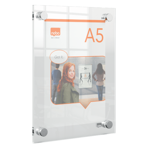Akryl skilt t/montering Premium Plus A5