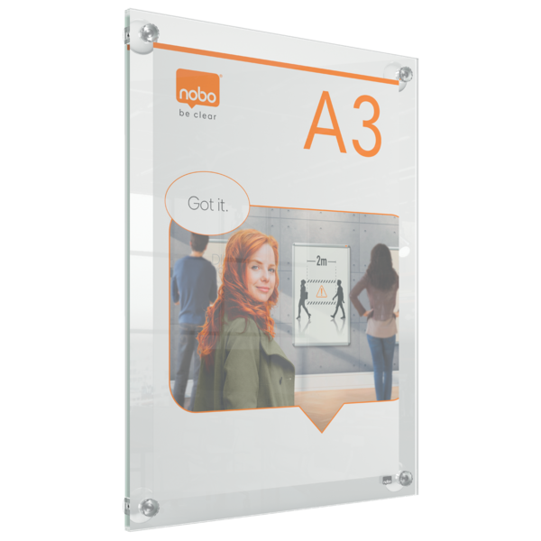 Akryl skilt m/sugekop Premium Plus A3