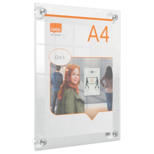 Akryl skilt m/sugekop Premium Plus A4