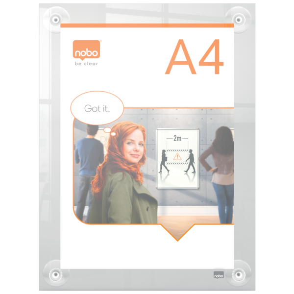 Akryl skilt m/sugekop Premium Plus A4
