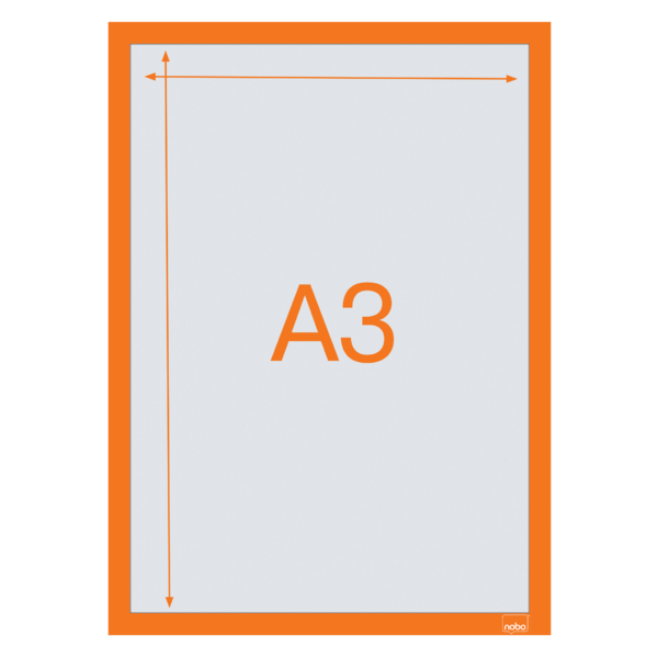 Inforamme magnetisk/selvklæb A3 orange (2)