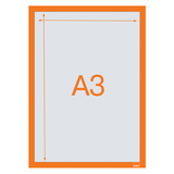 Inforamme magnetisk/selvklæb A3 orange (2)