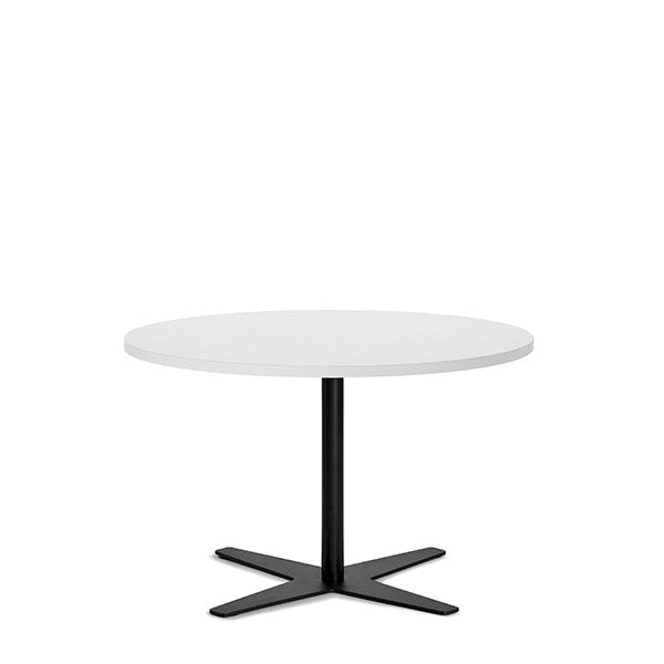 Ergoff Bord Amy Ø900 mm H582 mm, Hvid laminat Sort understel – Kantineborde