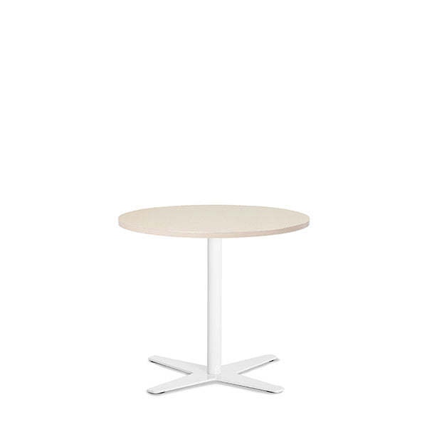 Ergoff Bord Amy Ø650 mm H582 mm, Birk laminat Hvidt understel – Kantineborde