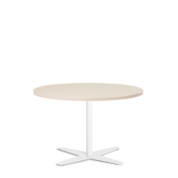 Ergoff Bord Amy Ø900 mm H582 mm, Birk laminat Hvidt understel – Kantineborde