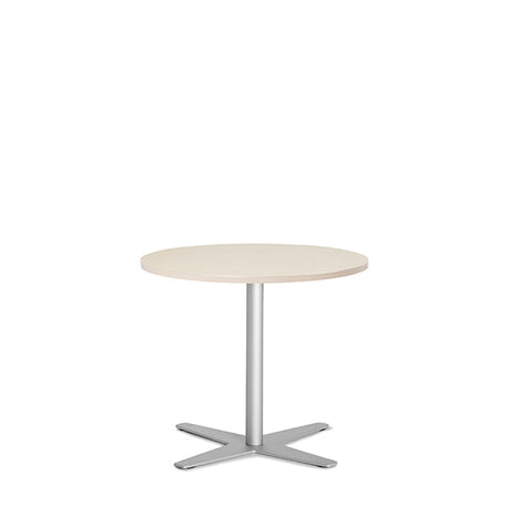Ergoff Bord Amy Ø650 mm H582 mm, Birk laminat Alugråt understel – Kantineborde