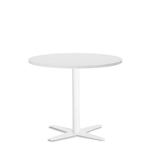 Ergoff Bord Amy Ø900 mm H752 mm, Hvid laminat Hvidt understel – Kantineborde