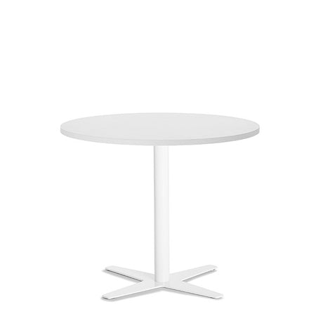 Ergoff Bord Amy Ø900 mm H752 mm, Hvid laminat Hvidt understel – Kantineborde
