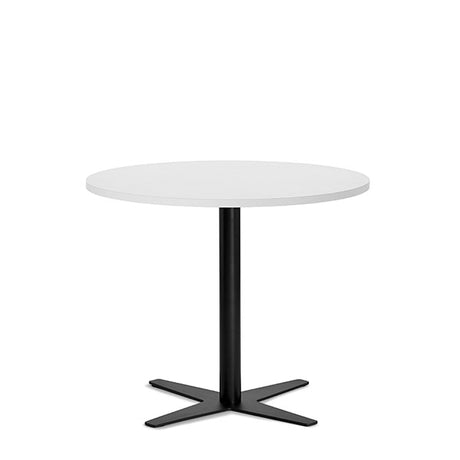 Ergoff Bord Amy Ø900 mm H752 mm, Hvid laminat Sort understel – Kantineborde