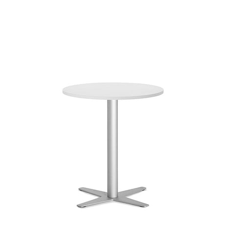Ergoff Bord Amy Ø650 mm H752 mm, Hvid laminat Alugråt understel – Kantineborde