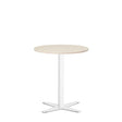 Ergoff Bord Amy Ø650 mm H720 mm, Birk laminat Hvidt understel – Kantineborde