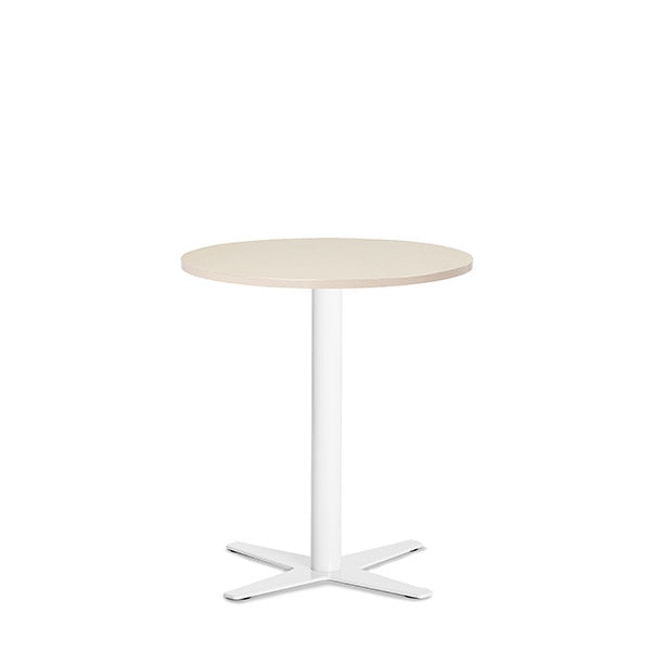 Ergoff Bord Amy Ø650 mm H720 mm, Birk laminat Hvidt understel – Kantineborde