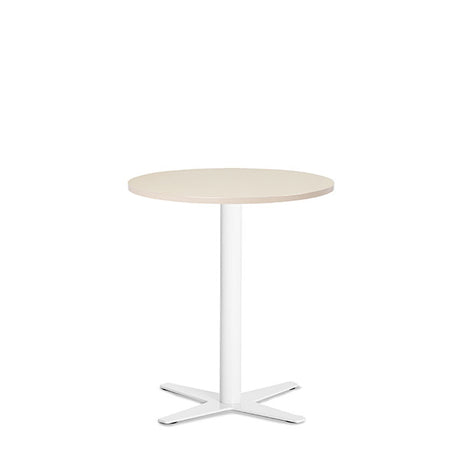 Ergoff Bord Amy Ø650 mm H720 mm, Birk laminat Hvidt understel – Kantineborde