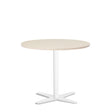 Ergoff Bord Amy Ø900 mm H752 mm, Birk laminat Hvidt understel – Kantineborde