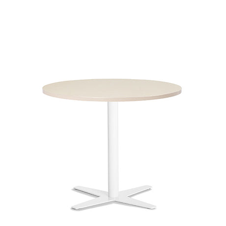 Ergoff Bord Amy Ø900 mm H752 mm, Birk laminat Hvidt understel – Kantineborde