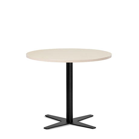 Ergoff Bord Amy Ø900 mm H752 mm, Birk laminat Sort understel – Kantineborde