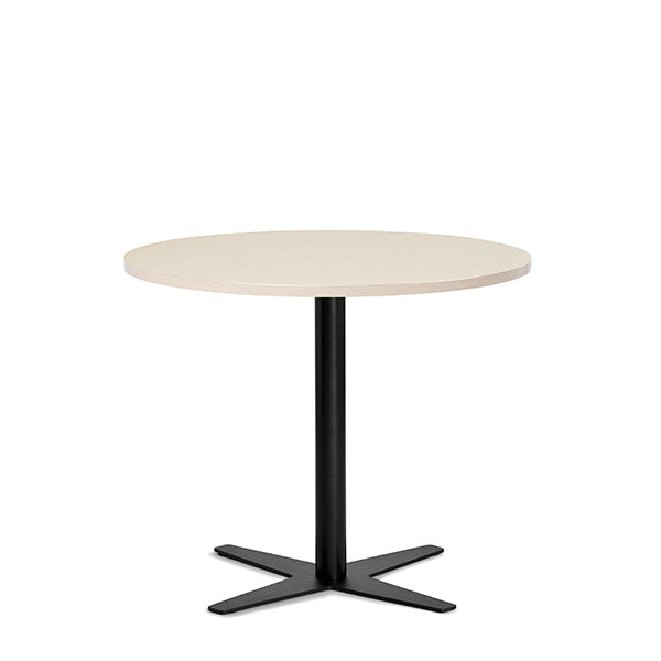 Ergoff Bord Amy Ø900 mm H752 mm, Birk laminat Sort understel – Kantineborde