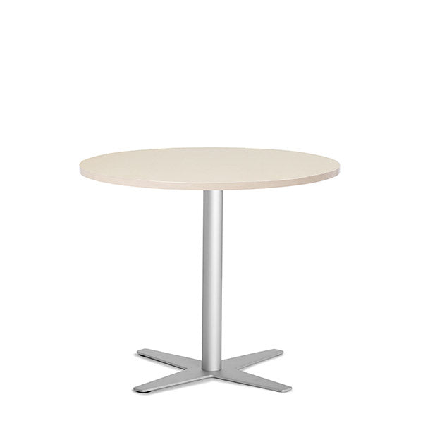 Ergoff Bord Amy Ø900 mm H752 mm, Birk laminat Alugråt understel – Kantineborde