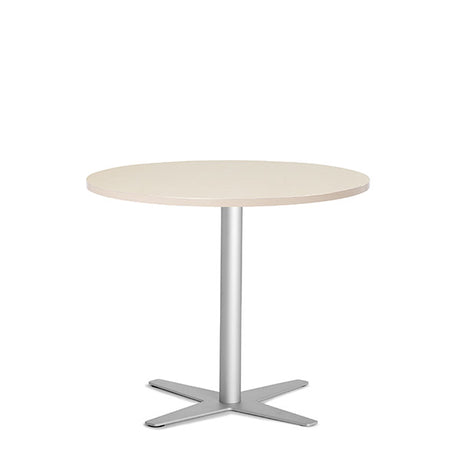 Ergoff Bord Amy Ø900 mm H752 mm, Birk laminat Alugråt understel – Kantineborde