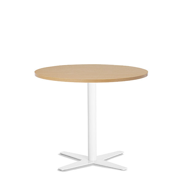 Ergoff Bord Amy Ø900 mm H752 mm, Bøg laminat Hvidt understel – Kantineborde