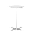 Ergoff Bord Amy Ø650 mm H1050 mm, Hvid laminat Alugråt understel – Kantineborde