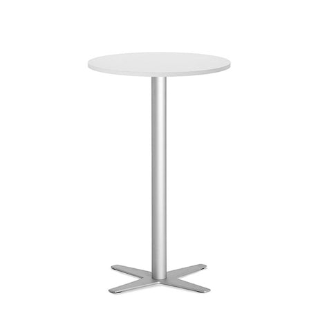 Ergoff Bord Amy Ø650 mm H1050 mm, Hvid laminat Alugråt understel – Kantineborde