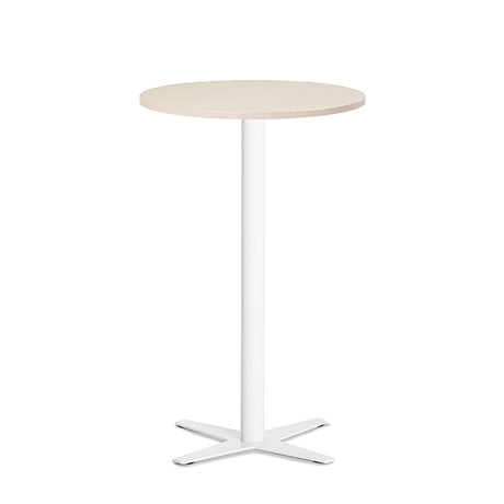 Ergoff Bord Amy Ø650 mm H1050 mm, Birk laminat Hvidt understel – Kantineborde