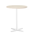 Ergoff Bord Amy Ø900 mm H1050 mm, Birk laminat Hvidt understel – Kantineborde