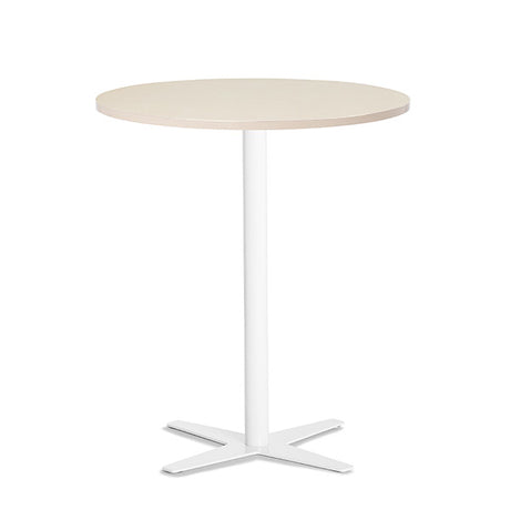 Ergoff Bord Amy Ø900 mm H1050 mm, Birk laminat Hvidt understel – Kantineborde