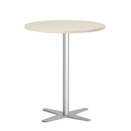 Ergoff Bord Amy Ø900 mm H1050 mm, Birk laminat Alugråt understel – Kantineborde