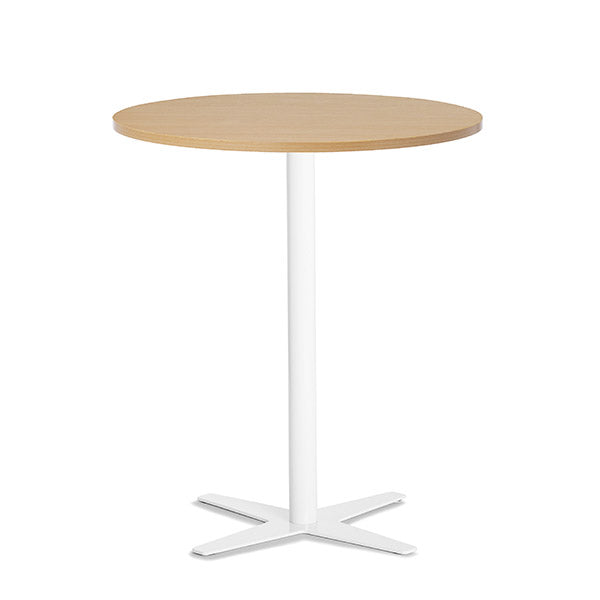 Ergoff Bord Amy Ø900 mm H1050 mm, Bøg laminat Hvidt understel – Kantineborde
