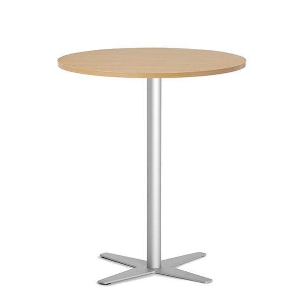 Ergoff Bord Amy Ø900 mm H1050 mm, Bøg laminat Alugråt understel – Kantineborde