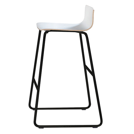 Barstol Cafe VII hvid laminat på sorte stolben