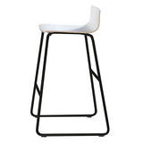 Barstol Cafe VII hvid laminat på sorte stolben