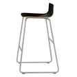 Barstol Cafe VII sort laminat på alugrå stolben