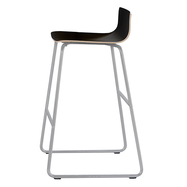 Barstol Cafe VII sort laminat på alugrå stolben