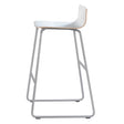 Barstol Cafe VII hvid laminat på alugrå stolben
