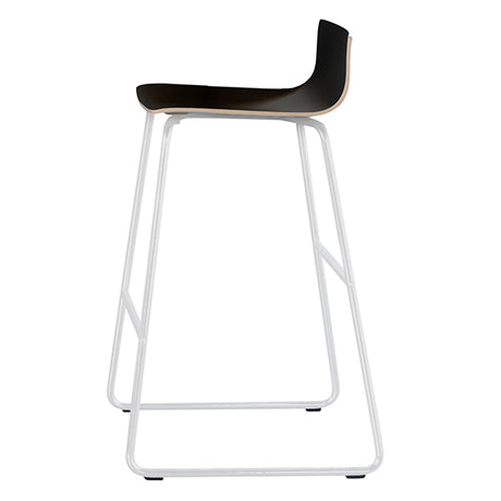 Barstol Cafe VII sort laminat på hvide stolben