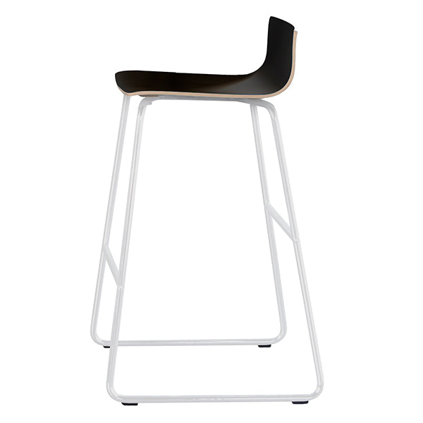 Barstol Cafe VII sort laminat på hvide stolben