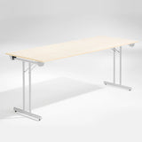 Bord Dinner, Birk 1800x800 mm, Alugråt understel