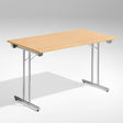 ELJ Bord Dinner, Bøk 1200x800 mm, Alugråt understel – Klapborde